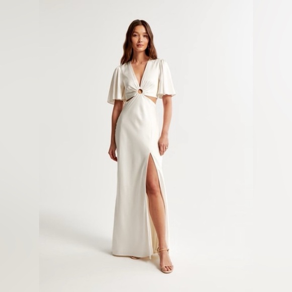 Abercrombie & Fitch Dresses & Skirts - Abercrombie & Fitch Angel Sleeve O-Ring Cutout Maxi Dress XS Fairy Wedding
